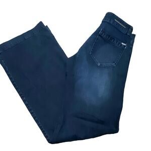 35in Inseam Straight Wide Leg Jeans - Dark Blue